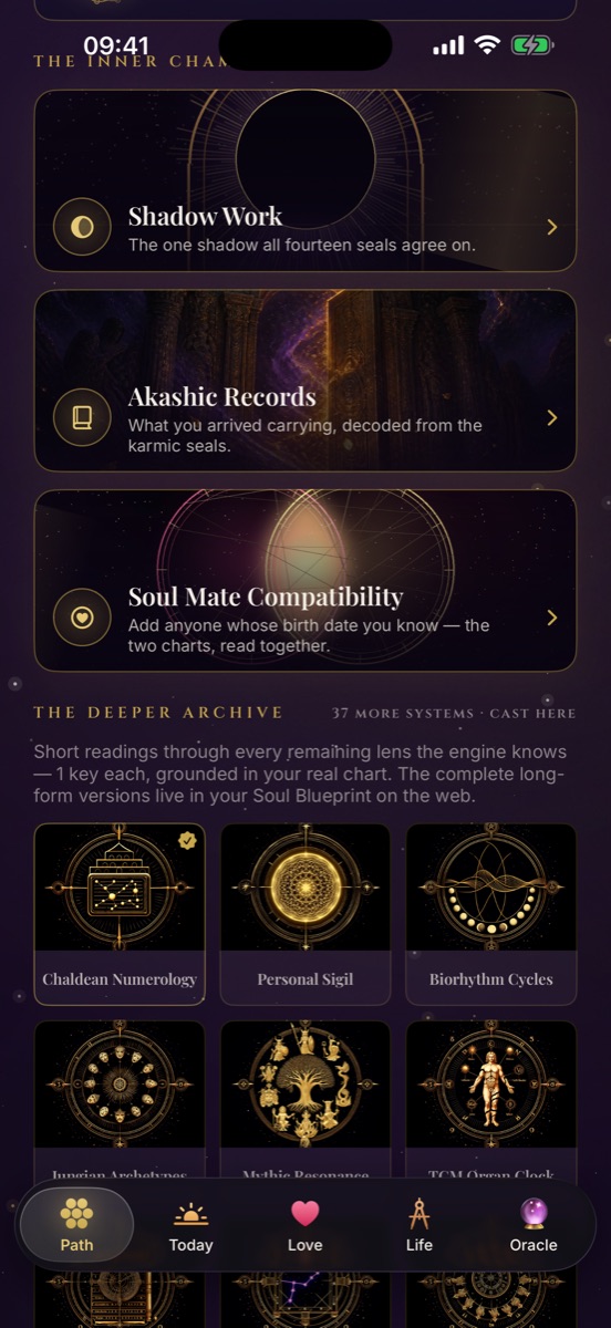 The Inner Chambers — shadow work, past lives, soul mate